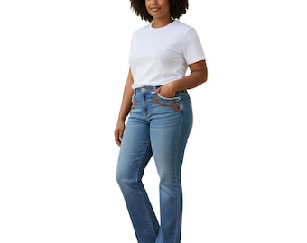 St. John Sport Womens Embroidered Straight Leg Jeans Blue Denim Size 12