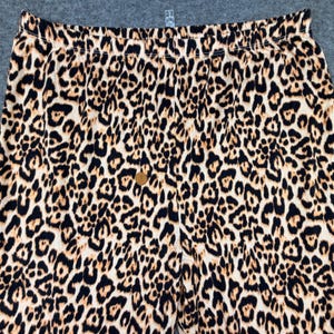 Johnny Was Leopard Print Pajama Set Floral Trim Loungewear Large Womens image 12