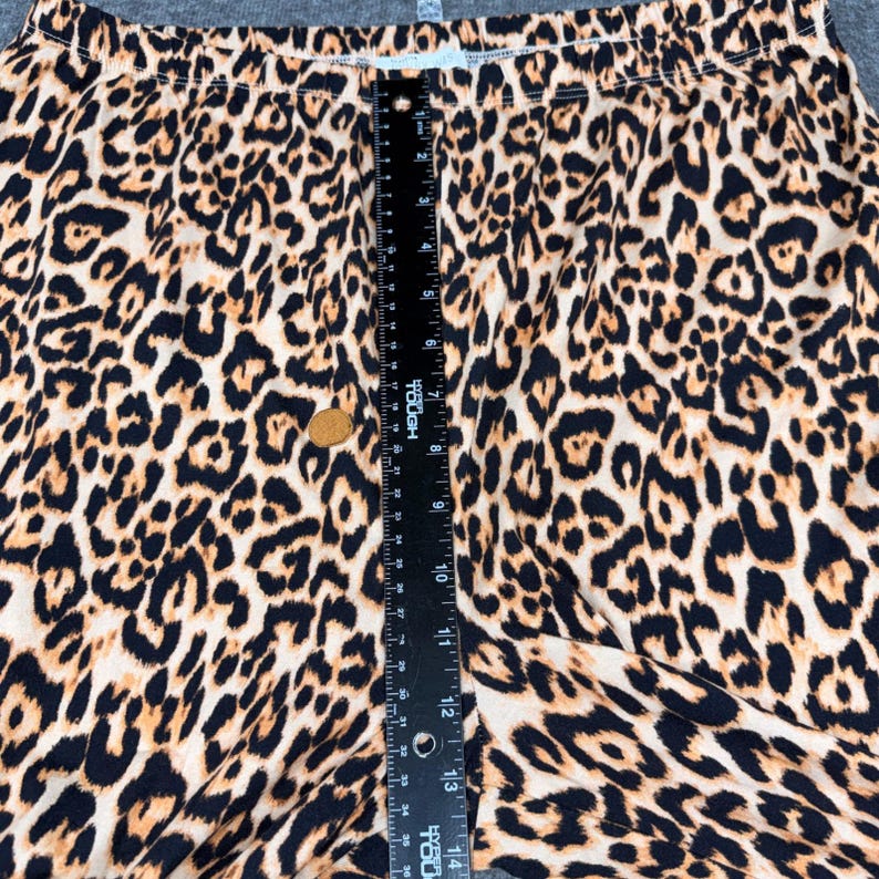Johnny Was Leopard Print Pajama Set Floral Trim Loungewear Large Womens image 9
