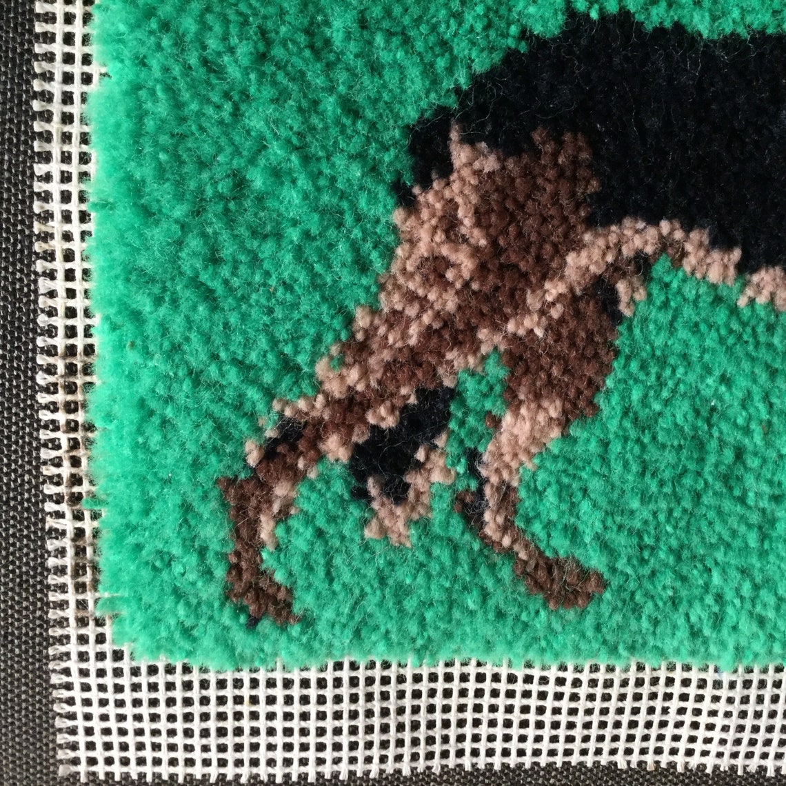 Vintage 1970s/ 80s German Shepherd Dog Latch Hook on Canvas Etsy
