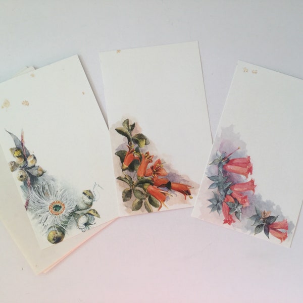 letter writing paper australia Three Pretty flower note cards and envelopes - snail mail, love letters, friendship, stationery, writing set, gift card, thank you