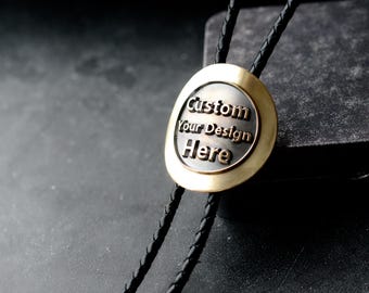 Personalize Bolo tie for men wedding, suitable for daily wear or retro western wear, a Bolo Leather Tie gift for western men & women