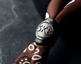 Personalized Gifts for Him, Engraved Leather scarf ring for Men, scarf clasp, Custom scarf buckle, Fathers Day Gift, Husband, Boyfriend, Dad