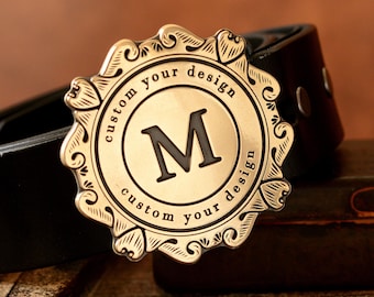 DESIGN YOUR OWN Custom Belt Buckle, Brass Belt Buckle, Name Belt Buckle, Monogram Belt Buckle