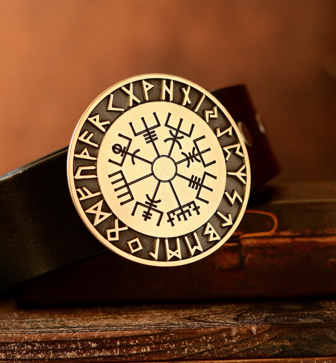 Custom Brass Viking Compass Belt Buckle, Personalized OOAK Design