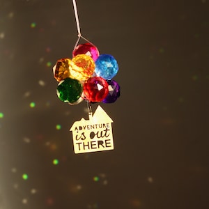 Up Up and Away Suncatcher,  Car suncatcher, Aurora gemstone suncatcher, Crystal prism, Rainbow maker, garden decor