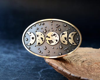Boucle de ceinture personnalisée phases de la lune