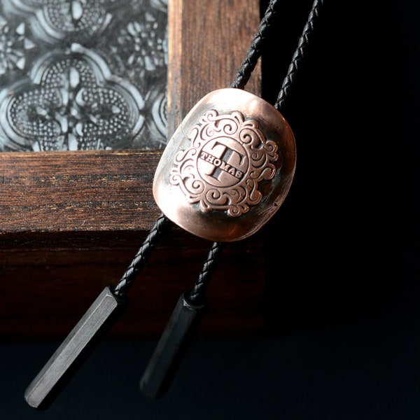 Personalize Monogram Necklace, Bolo tie for men wedding, Mens jewelry, Gifts for Girlfriend, Gifts for Sister, Women bolo tie necklace