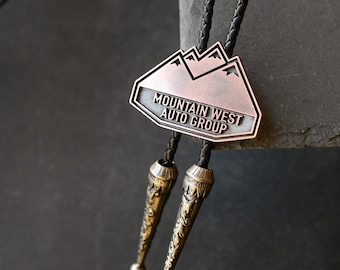 Bolo de cravate avec logos d'entreprise personnalisés, Bolo de cravate de montagne, Bolo de cravate avec logo d'entreprise, Collier de logo de coopération, Bolo de cravate avec logo d'équipe, Bolo de cravate pour animaux de compagnie