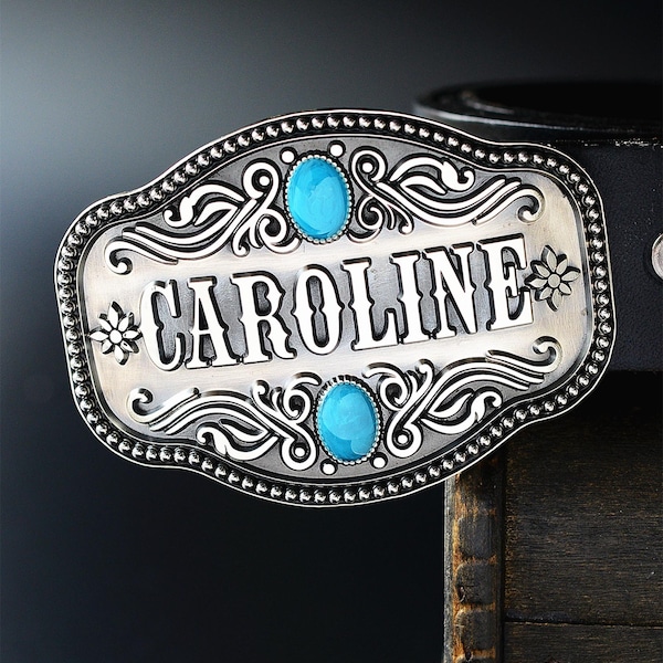 DESIGN YOUR OWN Custom Belt Buckle, Monogram Belt Buckle, Custom Company/Team/Cooperation Logo Belt Buckles, Turquoise Belt Buckle