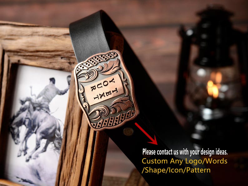 Custom Western Belt Buckle, Groomsmen Gift for Him, Personalized Mens ...