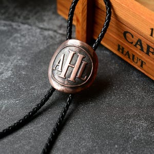 Custom Wedding Bolo Tie, Custom Any Initial/Logo/words/Shape/Icon/Pattern, Personalized Bolo tie for men wedding,Personalized wedding gift