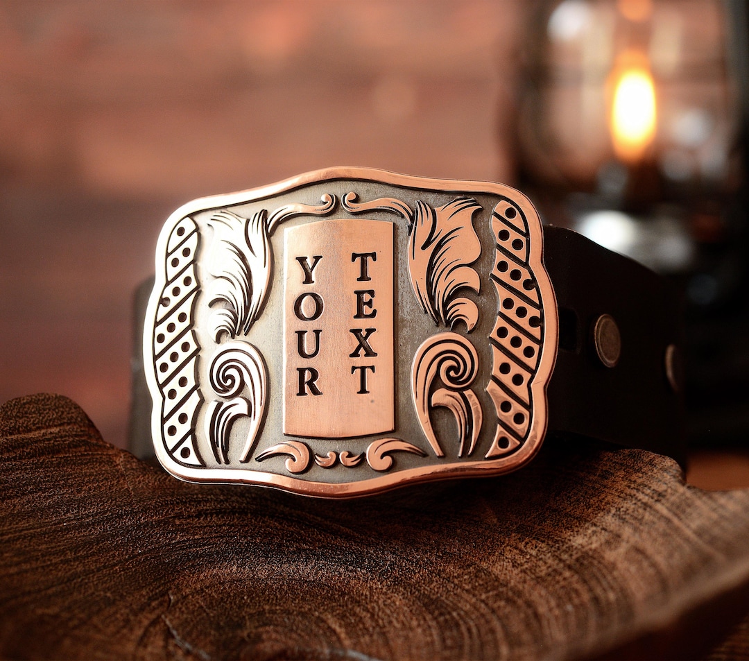Custom Western Belt Buckle, Groomsmen Gift for Him, Personalized Mens ...