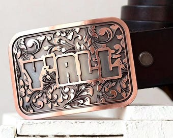 Hebillas de cinturón personalizadas del oeste para hombres y mujeres, hebilla de cinturón floral con iniciales de vaquero y rodeo.