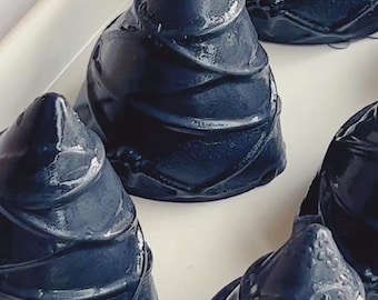 Receta de buñuelos de mousse de carbón vegetal: Postre de crema de queso y menta (Descarga en PDF)