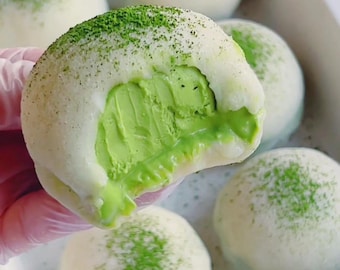 Receta de Daifuku de Matcha y Queso Crema: Mochi masticable con relleno cremoso (Descarga en PDF)