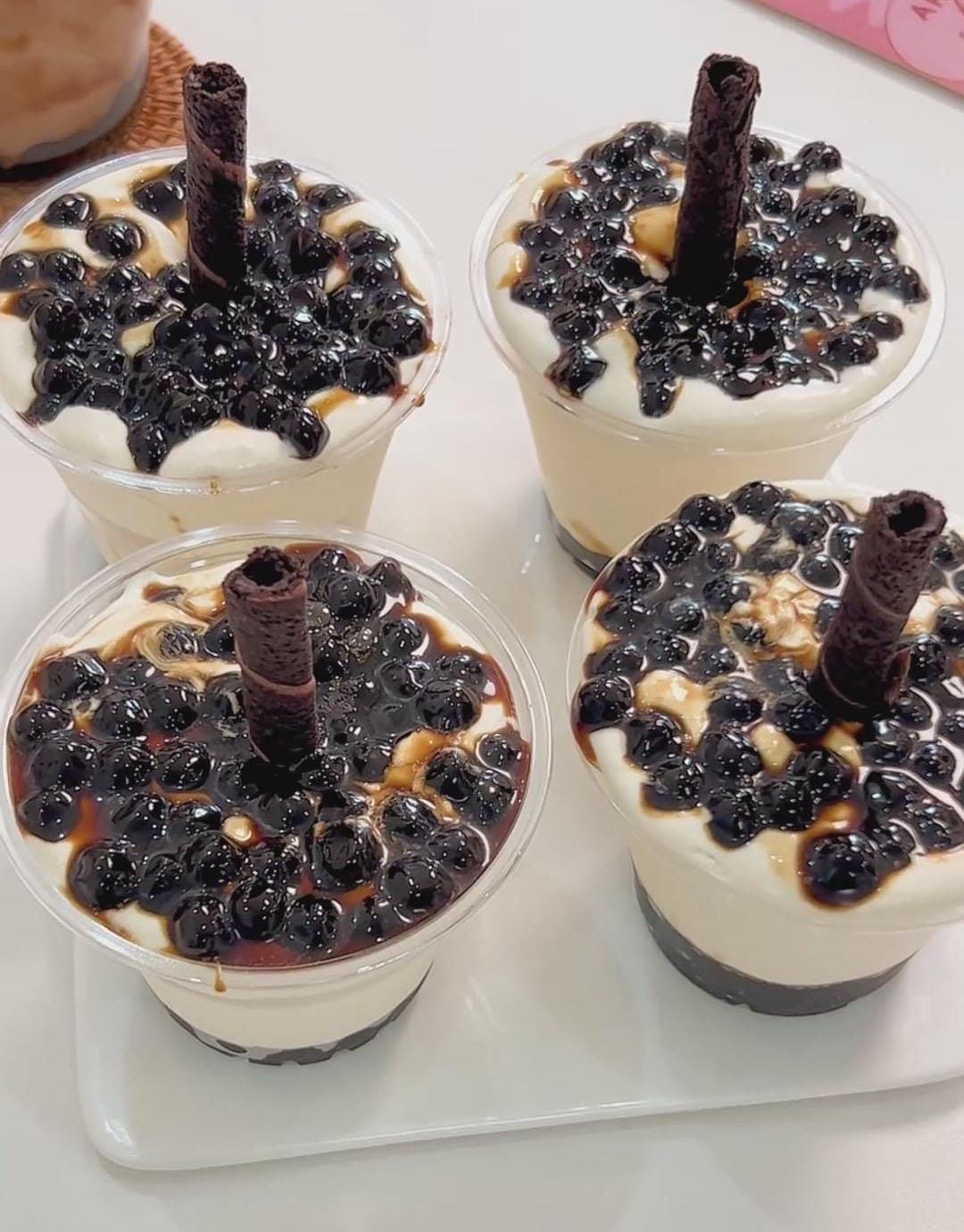 Bubble Milk Tea Cake Cups: Soft Layers With Boba & Cream - Etsy