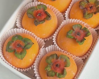 Téléchargement PDF de recette de mochi au kaki : dessert tendre, moelleux et naturellement sucré