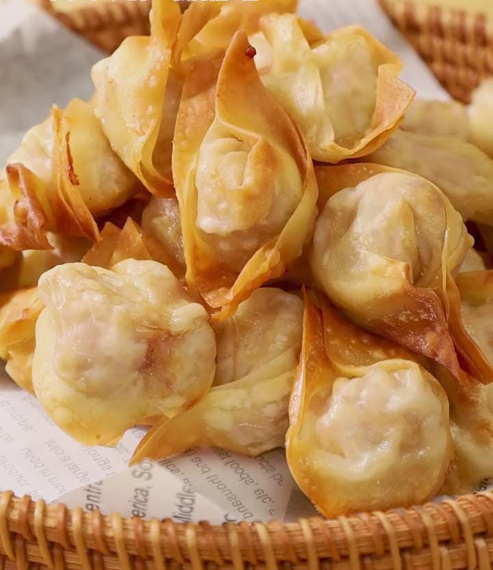 Wontons pour friteuse à air chaud Recette : Wontons croustillants faits maison sans friture