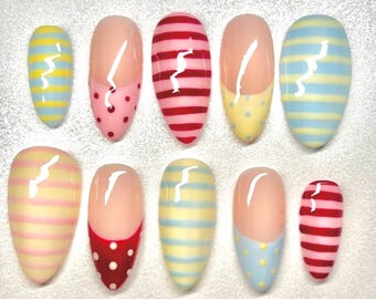 Candy Carousel Press On Nails | Square • Almond