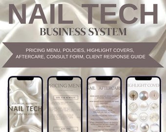 Nail Tech Business System | Editable Canva Templates, Pricing Guide, Policies (Digital Download)