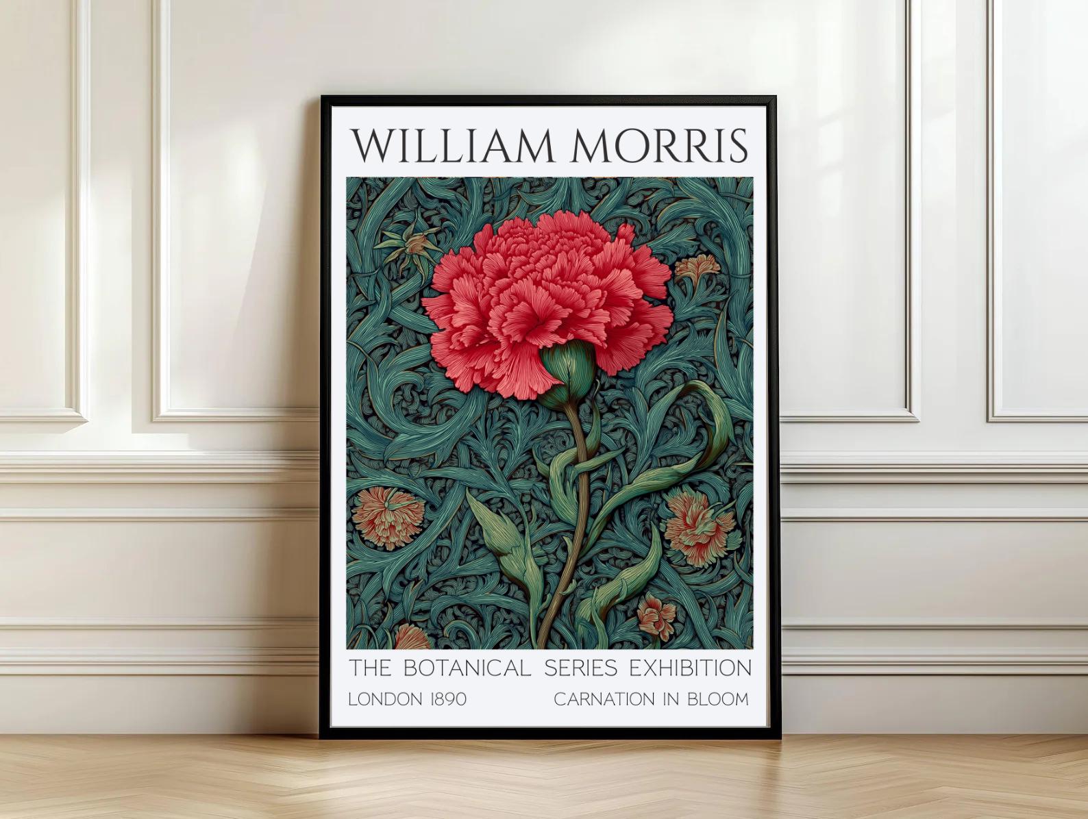 William Morris Carnation Poster - Flower Wall Art - January Birth