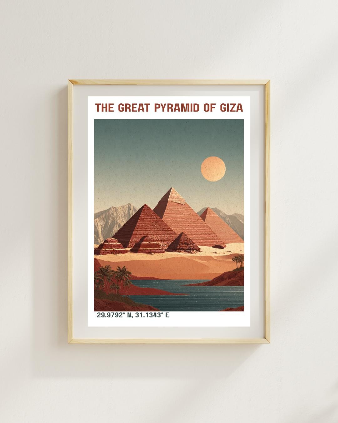 Great Pyramid of Giza Poster - Egypt Print - Wonders of the World Art ...