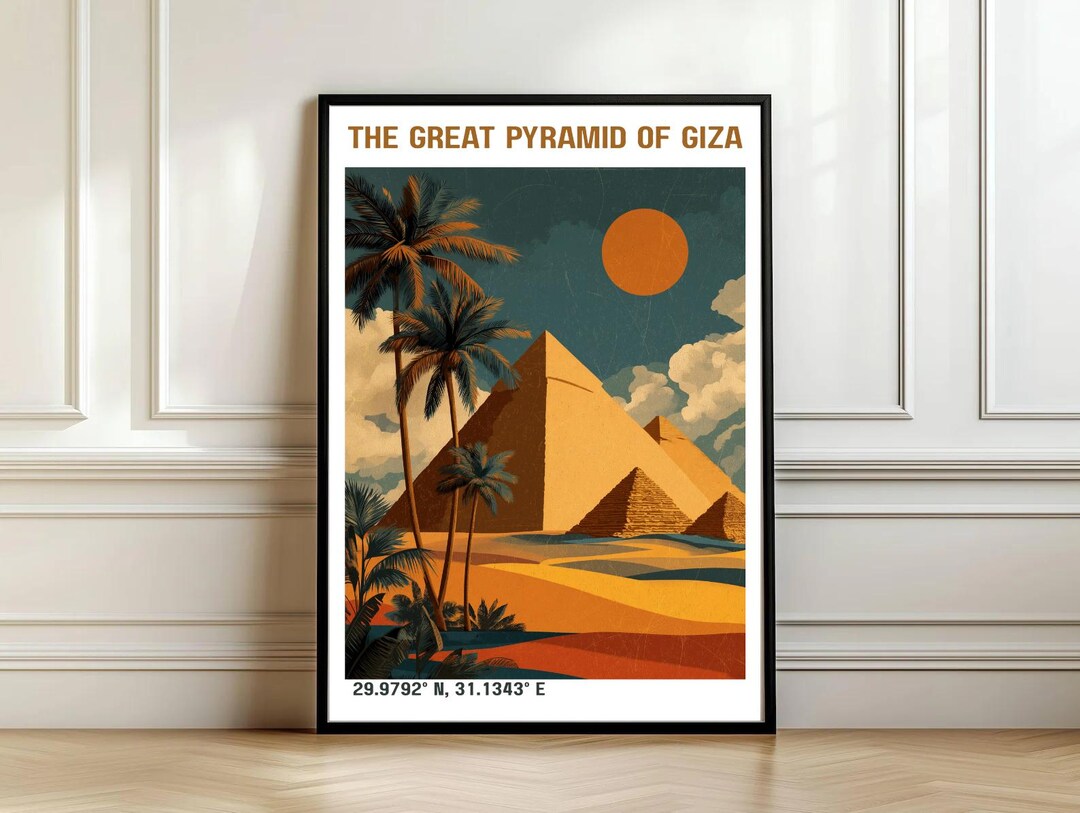 Great Pyramid of Giza Poster - Egypt Print - Wonders of the World Art ...