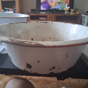 Vintage Enamel Wash Tub - Etsy