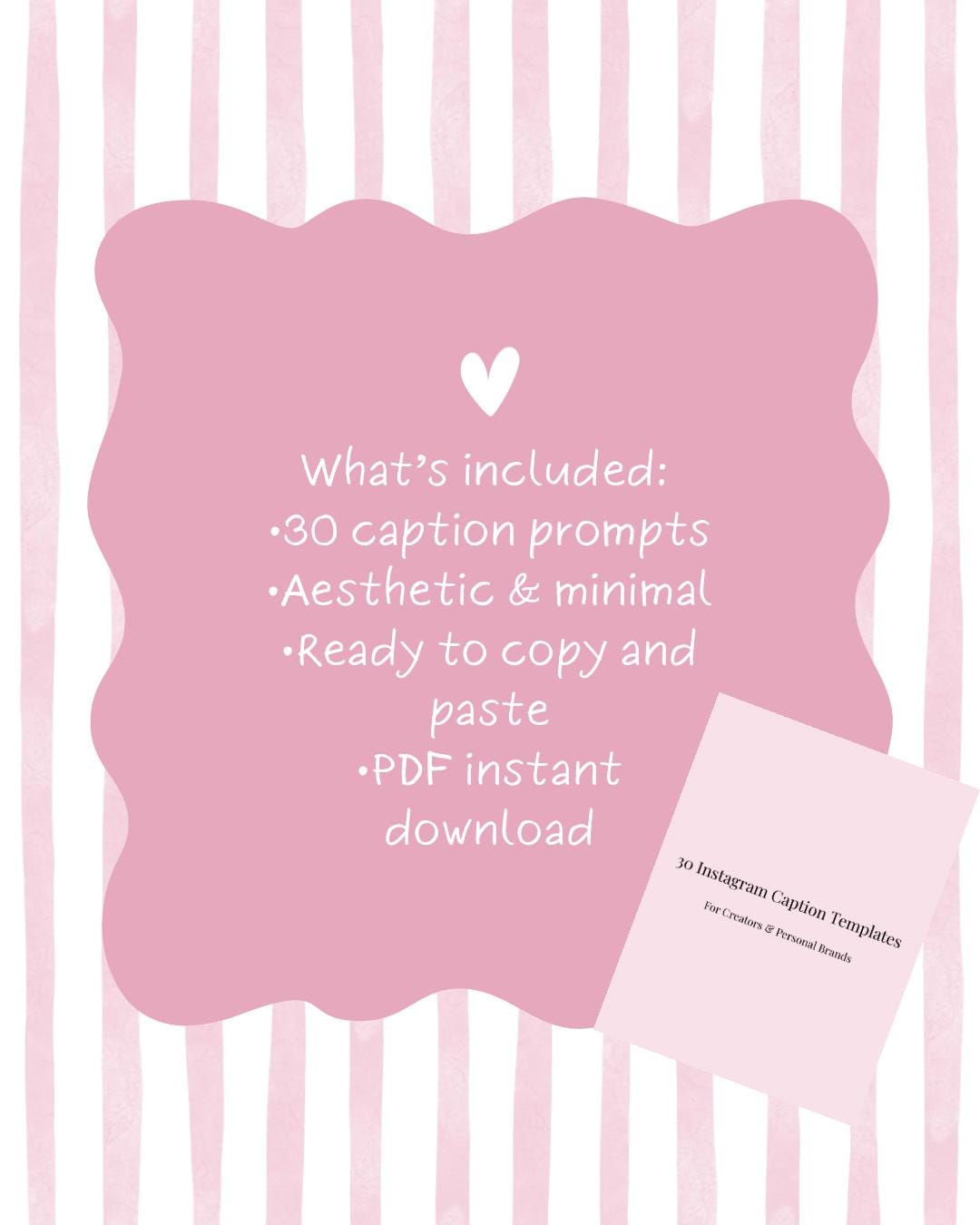30 Instagram Caption Templates for Creators (instant Download) - Etsy