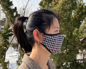 Harris Tweed Face Mask, Wool Adjustable Reusable Face Cover