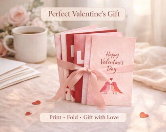 Druckbare Valentinstag Karten | Romantisches Karten Set (5 Designs) (Digitaler Download)