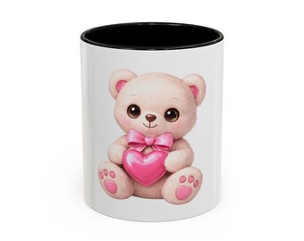 Herz-Teddybär-Becher | Akzent-Kaffeebecher