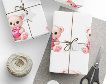 Teddybär Geschenkpapier | Gemusterte Geschenkverpackung