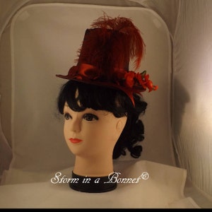 Victorian Toque Hat in a Wine Taffeta