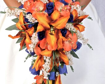 PURPLE CASCADE wedding flowers bouquet bouquets floral | Etsy