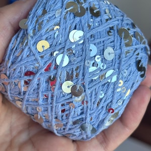 Glittergaren met pailletten en glittergaren voor haken en breien