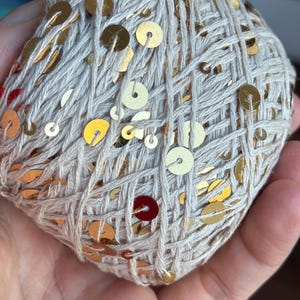 Sequin Glitter Yarn Shiny Yarn Sparkle Thread for Crochet & Knitting Champane