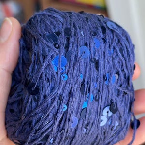 Sequin Glitter Yarn Shiny Yarn Sparkle Thread for Crochet & Knitting Blue