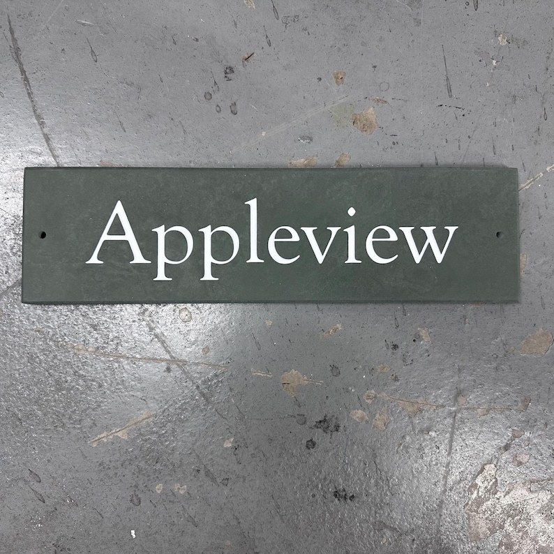 Large Smoky Green Slate Address Sign | Personalised 1 Line House Sign | 40.5 x 10cm image 5