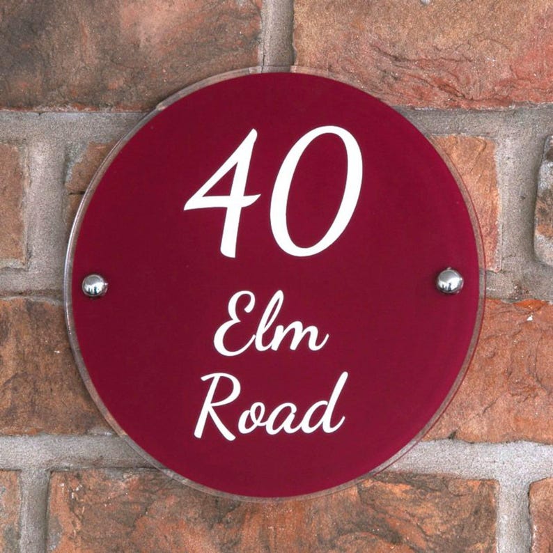 Placa de identificação redonda em acrílico com 20 cm de diâmetro. imagem 2