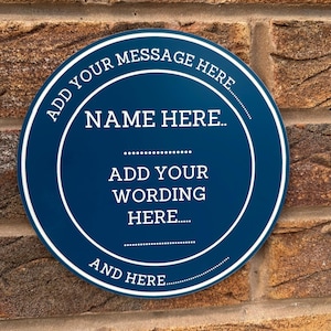 Personalised Blue Heritage Plaque | Novelty Blue Plaque Sign | Laser Engraved Acrylic 20cm | Fun Gift image 2