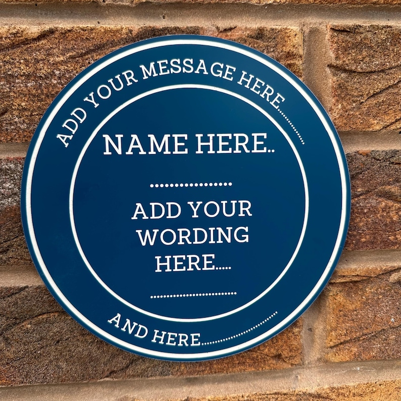 Personalised Blue Heritage Plaque | Novelty Blue Plaque Sign | Laser Engraved Acrylic 20cm | Fun Gift image 2
