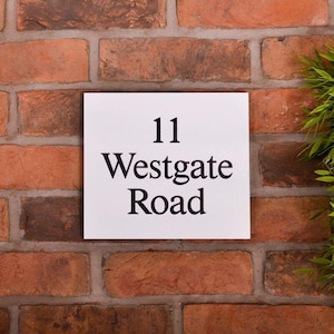 Letrero de granito para casa / Placa de dirección de 3 líneas / 23 x 20 cm / Regalo para nuevo hogar imagen 2