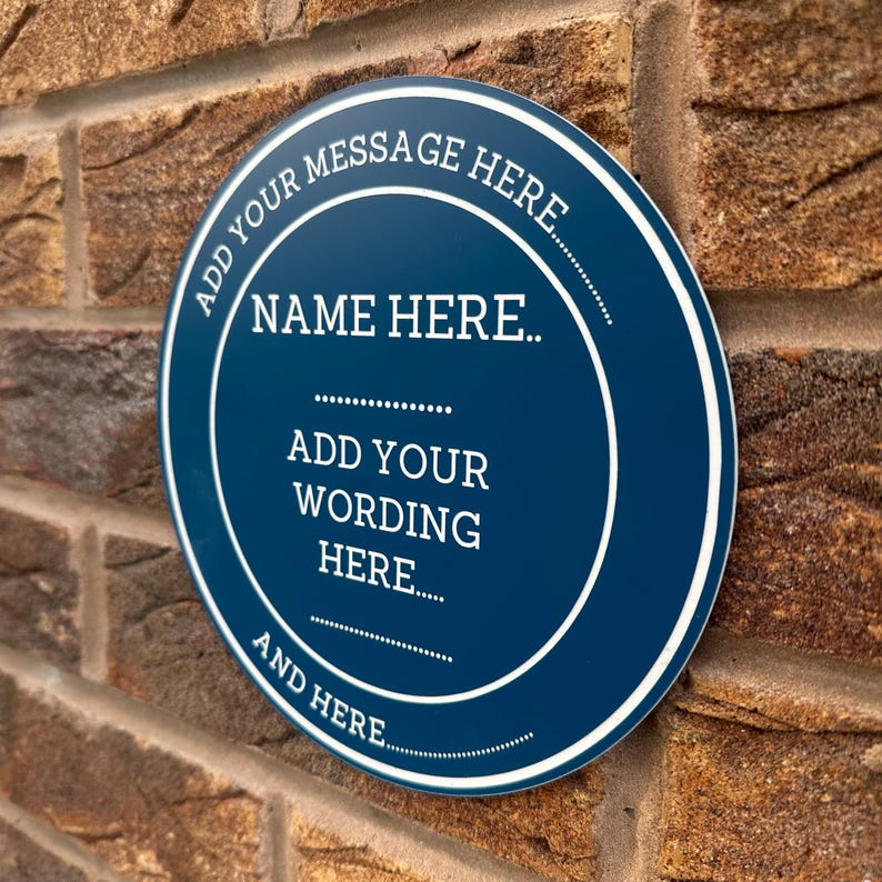 Personalised Blue Heritage Plaque | Novelty Blue Plaque Sign | Laser Engraved Acrylic 20cm | Fun Gift image 3
