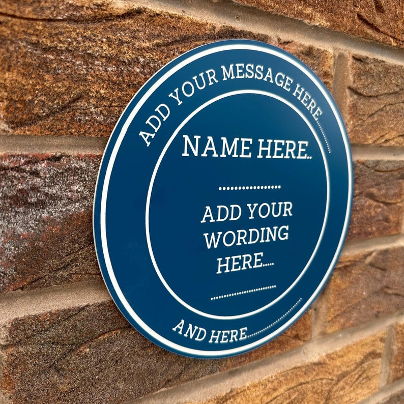 Personalised Blue Heritage Plaque | Novelty Blue Plaque Sign | Laser Engraved Acrylic 20cm | Fun Gift image 7