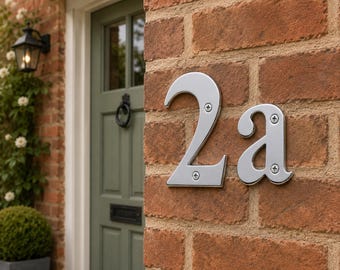 6 Inch Polished Chrome House Numbers & Letters | Modern Door Numbers | Individual Address Numbers | Screw Fix House Sign