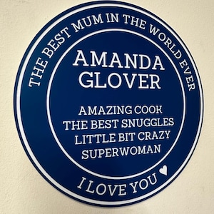 Personalised Blue Heritage Plaque | Novelty Blue Plaque Sign | Laser Engraved Acrylic 20cm | Fun Gift image 4
