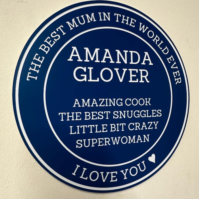 Personalised Blue Heritage Plaque | Novelty Blue Plaque Sign | Laser Engraved Acrylic 20cm | Fun Gift image 4