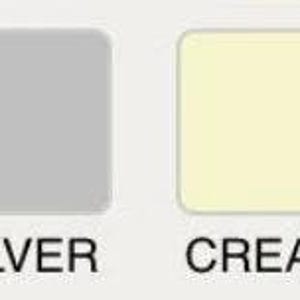May include: A color palette featuring four square swatches labeled "WHITE", "SILVER", "CREAM", and "GOLD". Each swatch displays the corresponding color, with a light background.